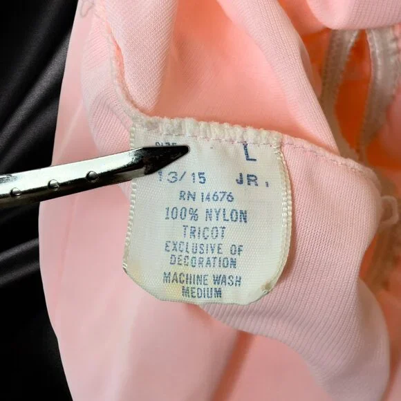 Girls' Pink Tricot Pajama Skirt with Built-in Undies, Size L (13/15 JR) - Picture 4 of 4